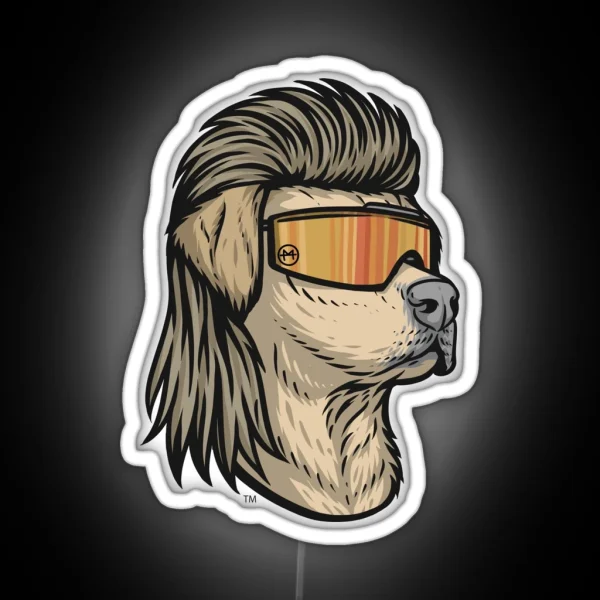Yellow Lab Mullet RGB Neon Sign