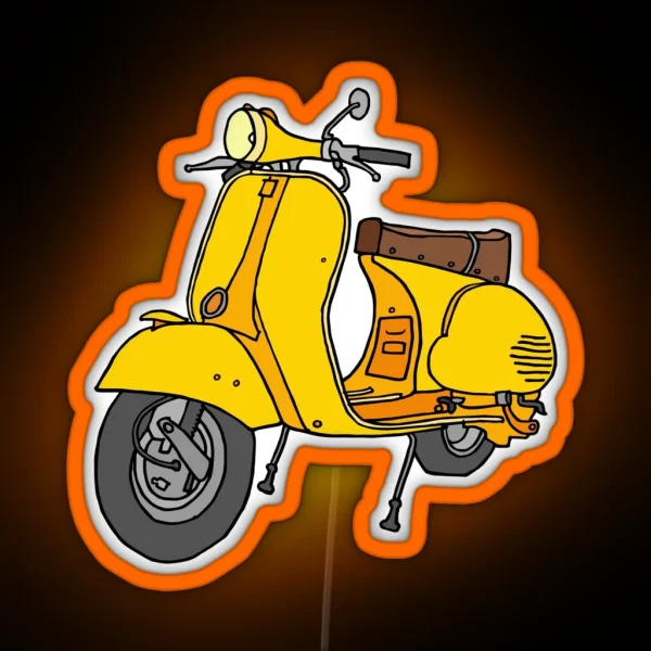 Yellow Motor Scooter RGB Neon Sign