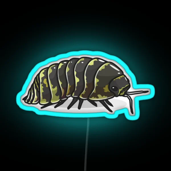 Yellow Zebra Isopod Roly Poly RGB Neon Sign