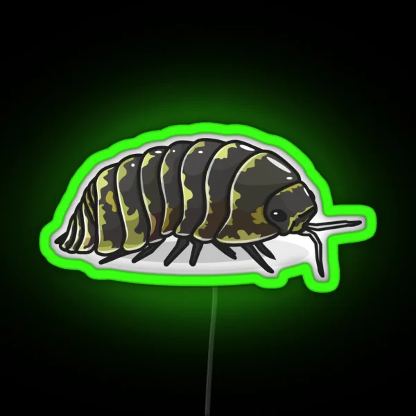 Yellow Zebra Isopod Roly Poly RGB Neon Sign