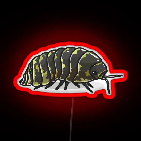 Yellow Zebra Isopod Roly Poly RGB Neon Sign