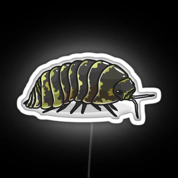 Yellow Zebra Isopod Roly Poly RGB Neon Sign
