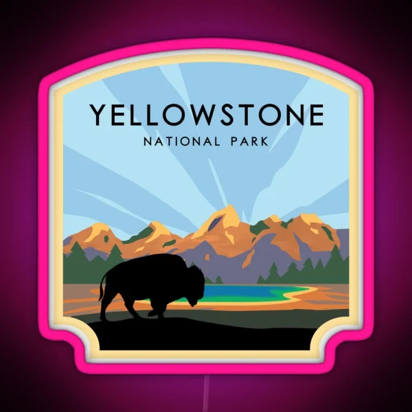 Yellowstone National Park Explorer RGB Neon Sign