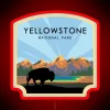 Yellowstone National Park neon sign with vibrant RGB colors at sunset