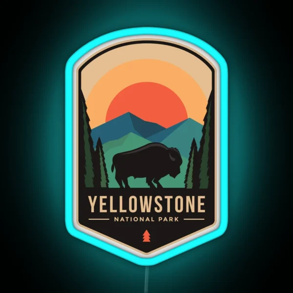 Yellowstone National Park RGB Neon Sign
