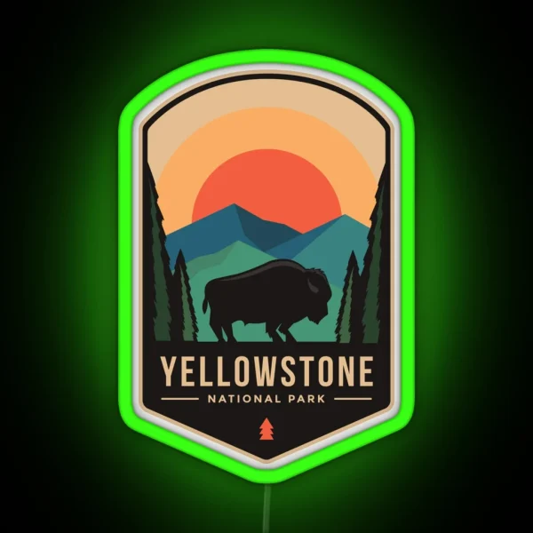 Yellowstone National Park RGB Neon Sign