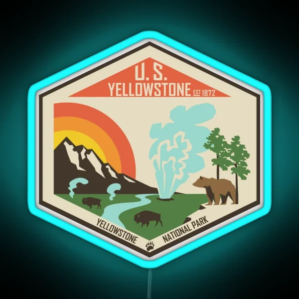 Yellowstone National Park RGB Neon Sign