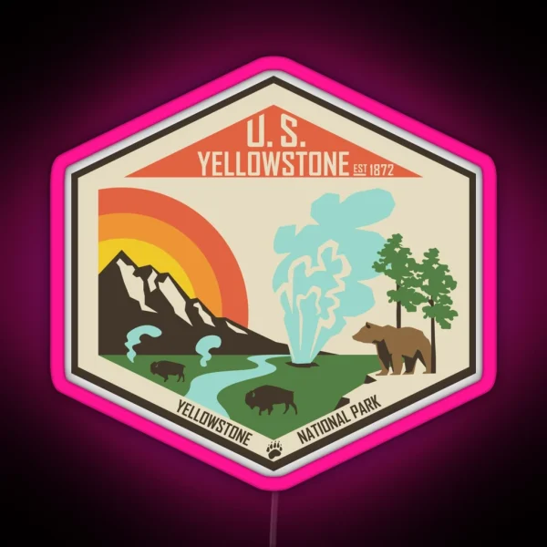 Yellowstone National Park RGB Neon Sign