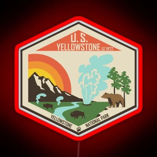 Yellowstone National Park RGB Neon Sign
