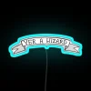 RGB Neon Sign with Wizard Slogan in Blue Color