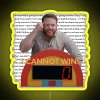 Neon yes or no monologue game changer sign with bright yellow and colorful background.