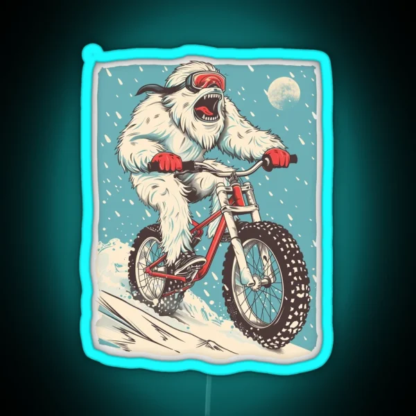 Yeti Cycles Vintage Art RGB Neon Sign