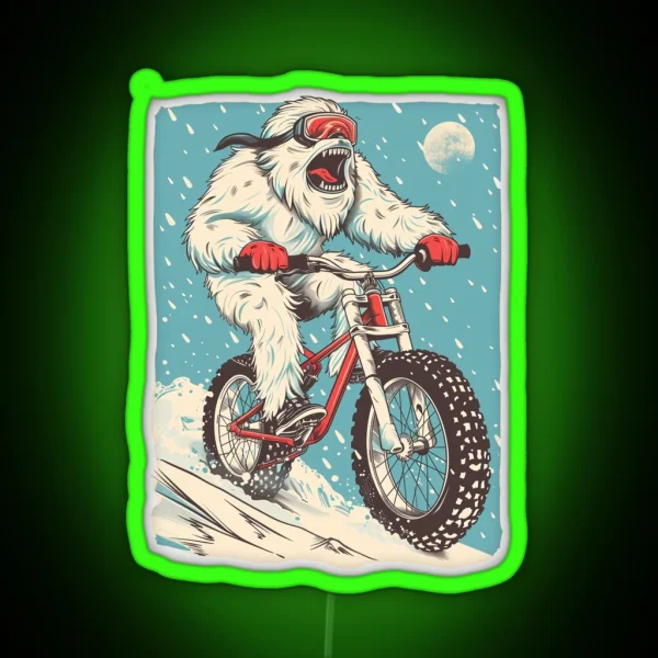 Yeti Cycles Vintage Art RGB Neon Sign
