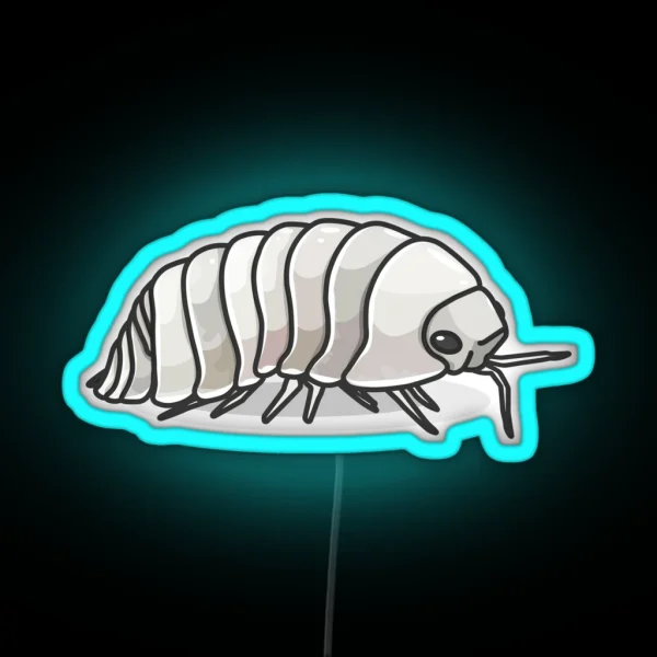 Yeti Isopod Roly Poly White RGB Neon Sign