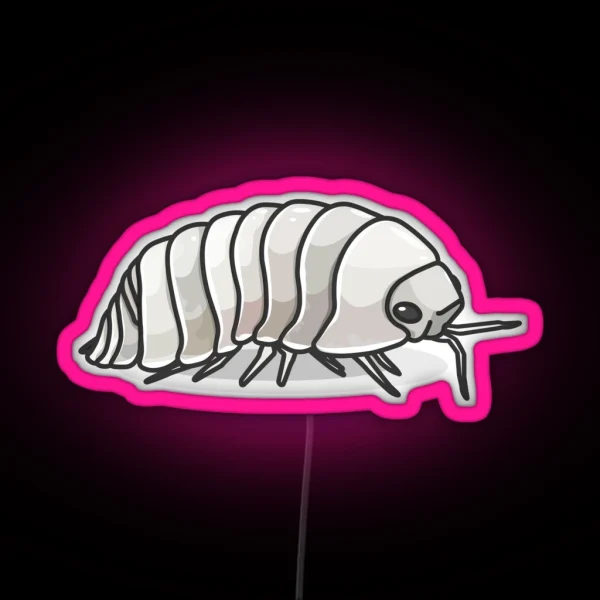 Yeti Isopod Roly Poly White RGB Neon Sign