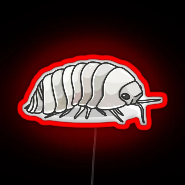 Yeti Isopod Roly Poly White RGB Neon Sign