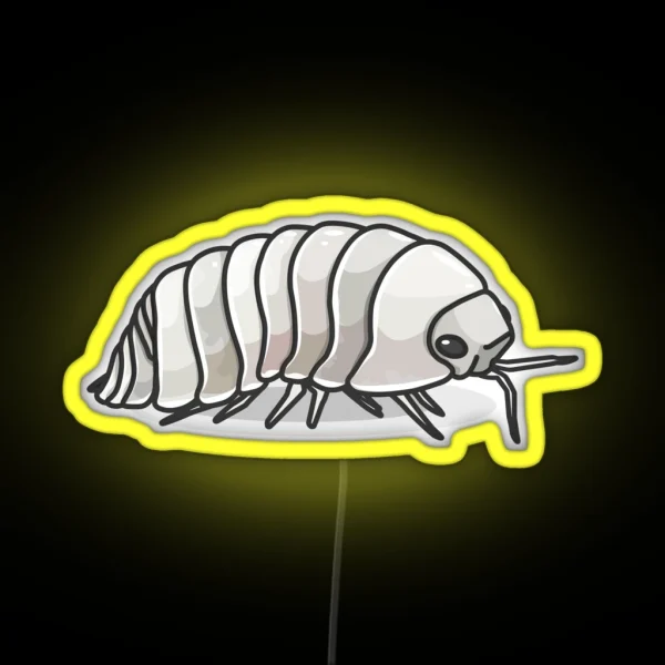 Yeti Isopod Roly Poly White RGB Neon Sign