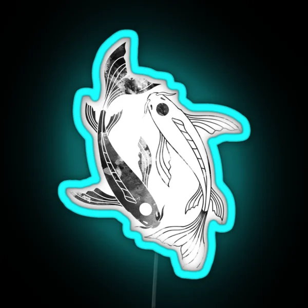 Yin And Yang Koi Fish Avatar RGB Neon Sign