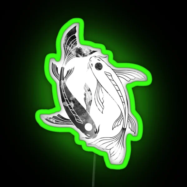 Yin And Yang Koi Fish Avatar RGB Neon Sign