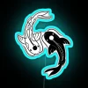 Neon sign featuring yin-yang koi fish from The Last Airbender in vibrant RGB colors.