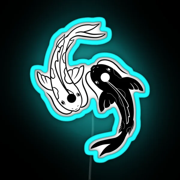 Yin And Yang Koi Fish From The Last Airbender RGB Neon Sign