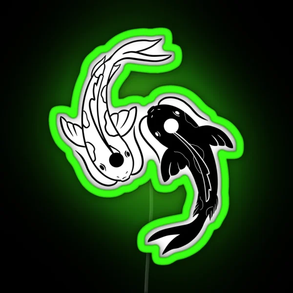 Yin And Yang Koi Fish From The Last Airbender RGB Neon Sign