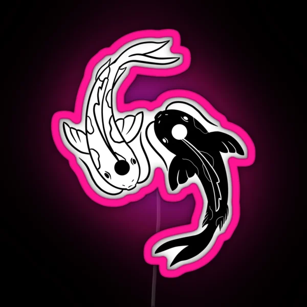 Yin And Yang Koi Fish From The Last Airbender RGB Neon Sign