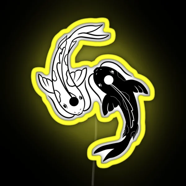 Yin And Yang Koi Fish From The Last Airbender RGB Neon Sign