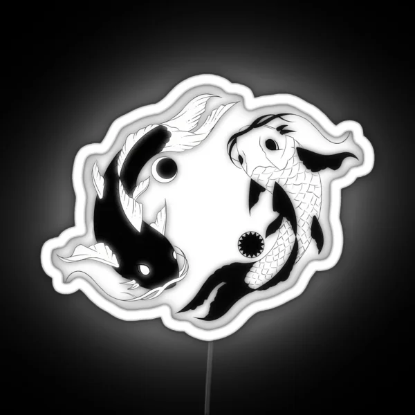 Yin And Yang Koi Fish RGB Neon Sign