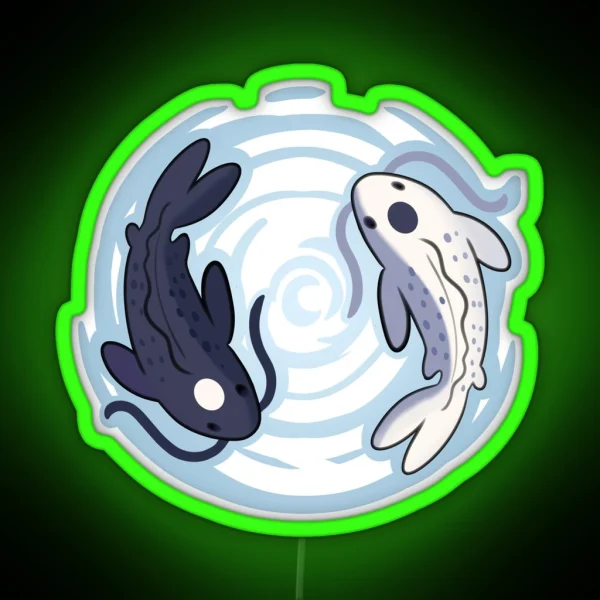 Yin And Yang Koi Fish RGB Neon Sign