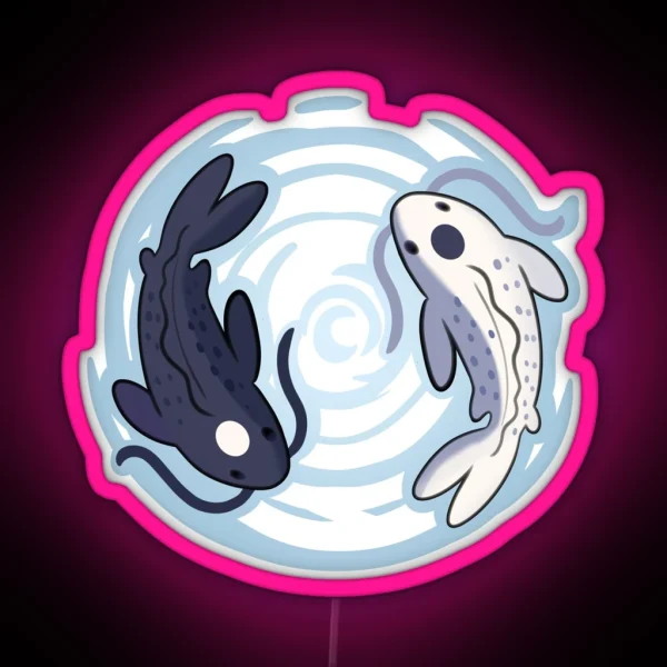 Yin And Yang Koi Fish RGB Neon Sign