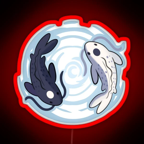 Yin And Yang Koi Fish RGB Neon Sign