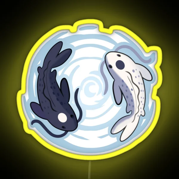 Yin And Yang Koi Fish RGB Neon Sign