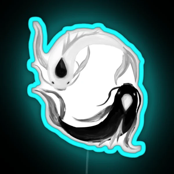 Yin Yang Fish Koi Yin And Yang Drawing RGB Neon Sign