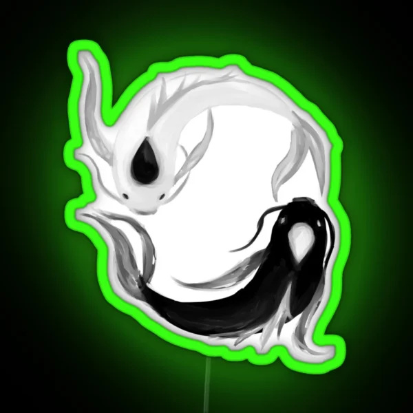 Yin Yang Fish Koi Yin And Yang Drawing RGB Neon Sign