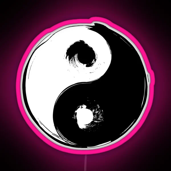 Yin Yang Ink Brush RGB Neon Sign