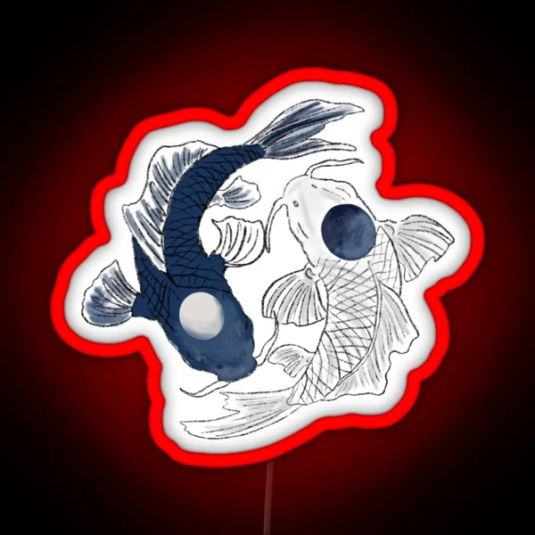 Yin Yang Koi Fish RGB Neon Sign