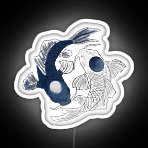 Yin Yang Koi Fish RGB Neon Sign