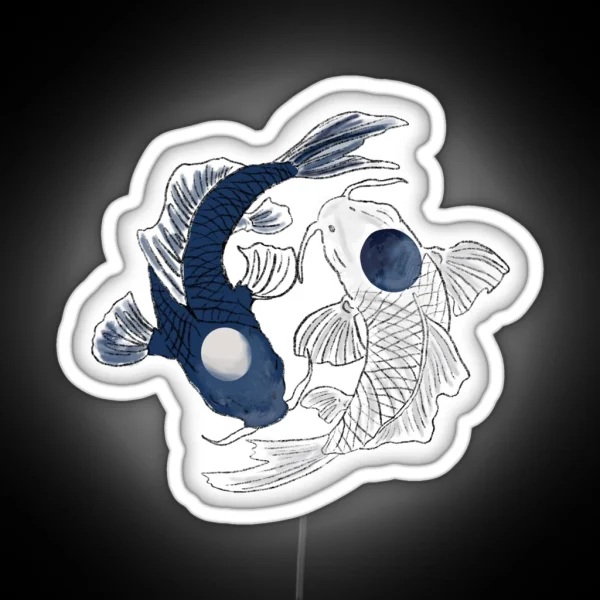 Yin Yang Koi Fish RGB Neon Sign