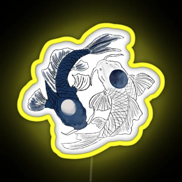 Yin Yang Koi Fish RGB Neon Sign