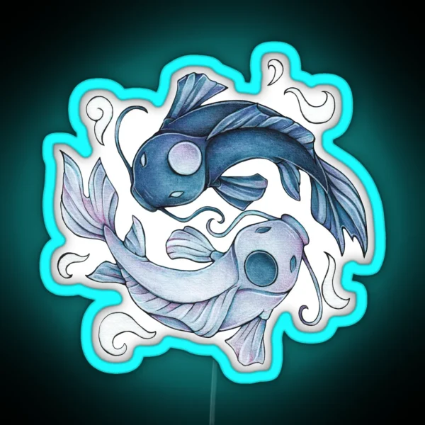 Yin Yang Kois Tui And La RGB Neon Sign