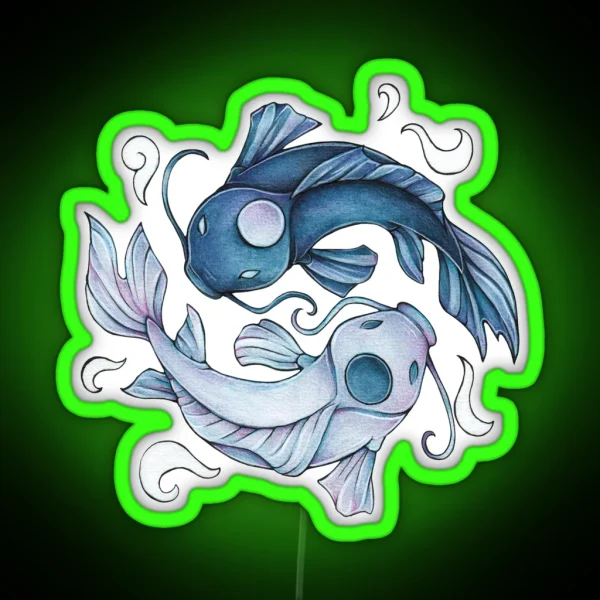 Yin Yang Kois Tui And La RGB Neon Sign