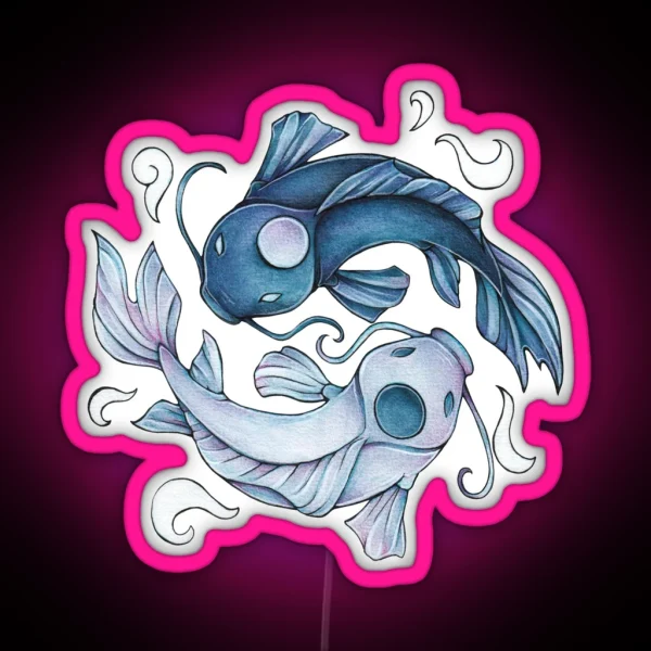 Yin Yang Kois Tui And La RGB Neon Sign