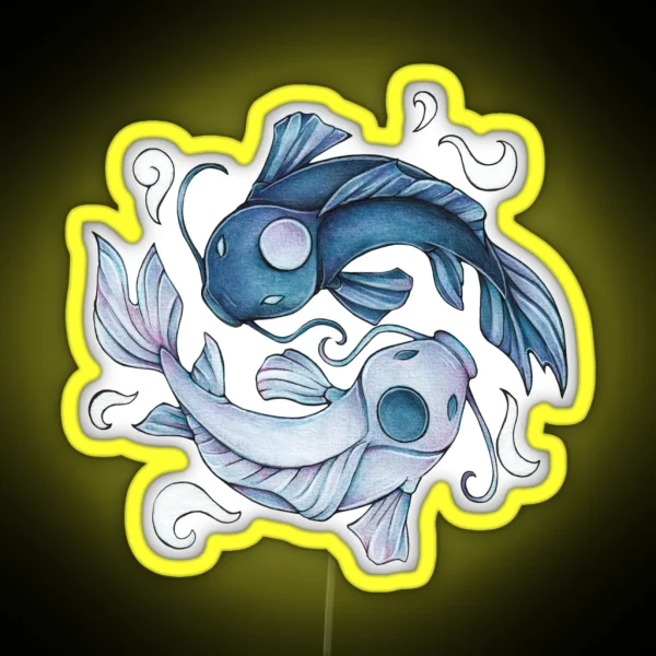 Yin Yang Kois Tui And La RGB Neon Sign