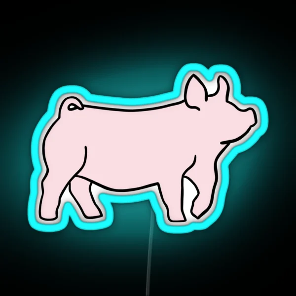 Yorkshire Show Pig RGB Neon Sign