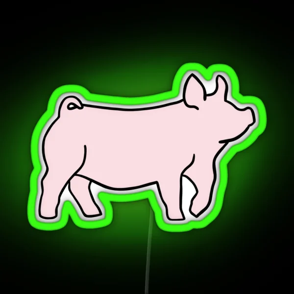 Yorkshire Show Pig RGB Neon Sign