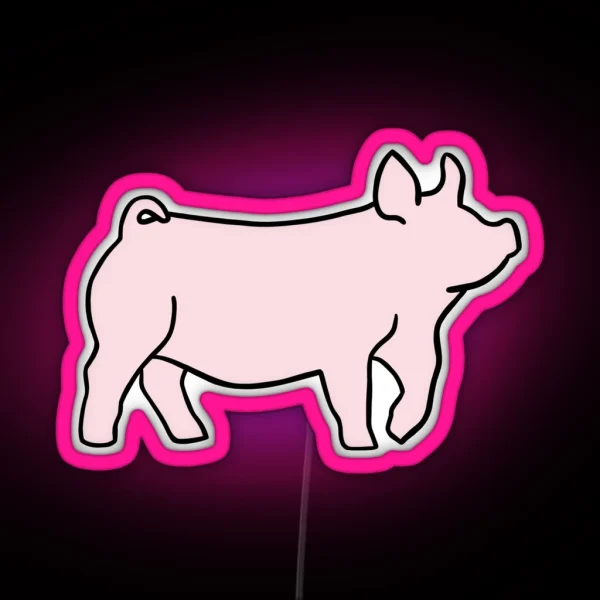 Yorkshire Show Pig RGB Neon Sign