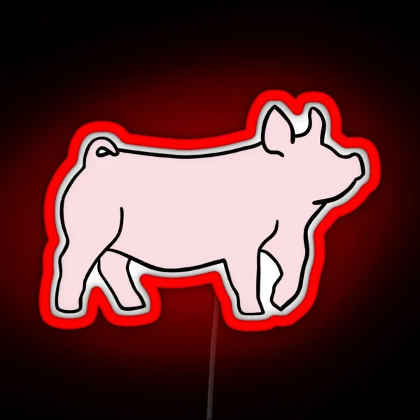 Yorkshire Show Pig RGB Neon Sign