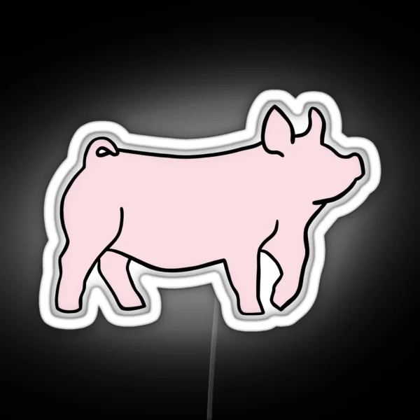 Yorkshire Show Pig RGB Neon Sign
