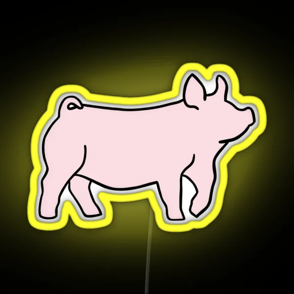Yorkshire Show Pig RGB Neon Sign